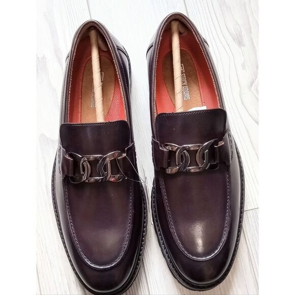 (W-4636) Stacy Adams Mens Hale Moc Toe Bit Slip On Loafers Sz 10 main image 12